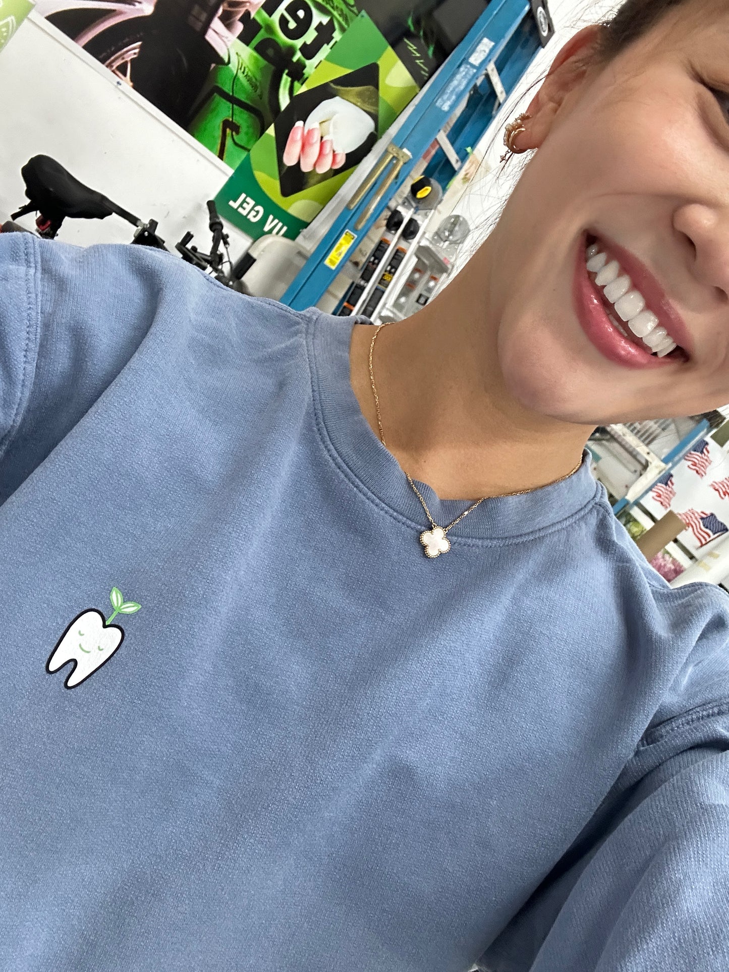 Rooting for You Lightweight Crewneck Sweater (Cream, Stone Blue, Light Gray)