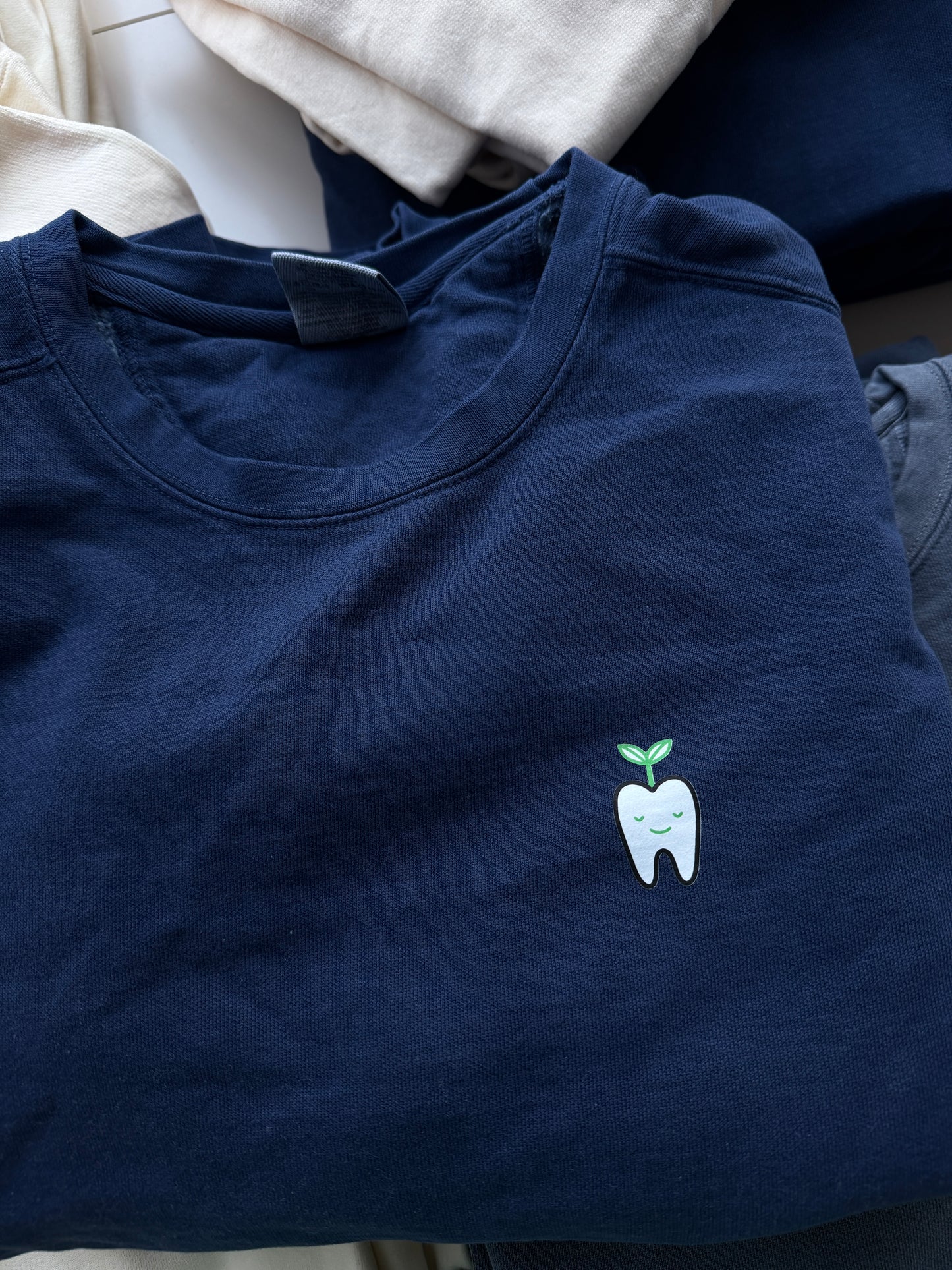 Rooting for You Lightweight Crewneck Sweater (Cream, Stone Blue, Denim Blue, Navy, Light Gray)