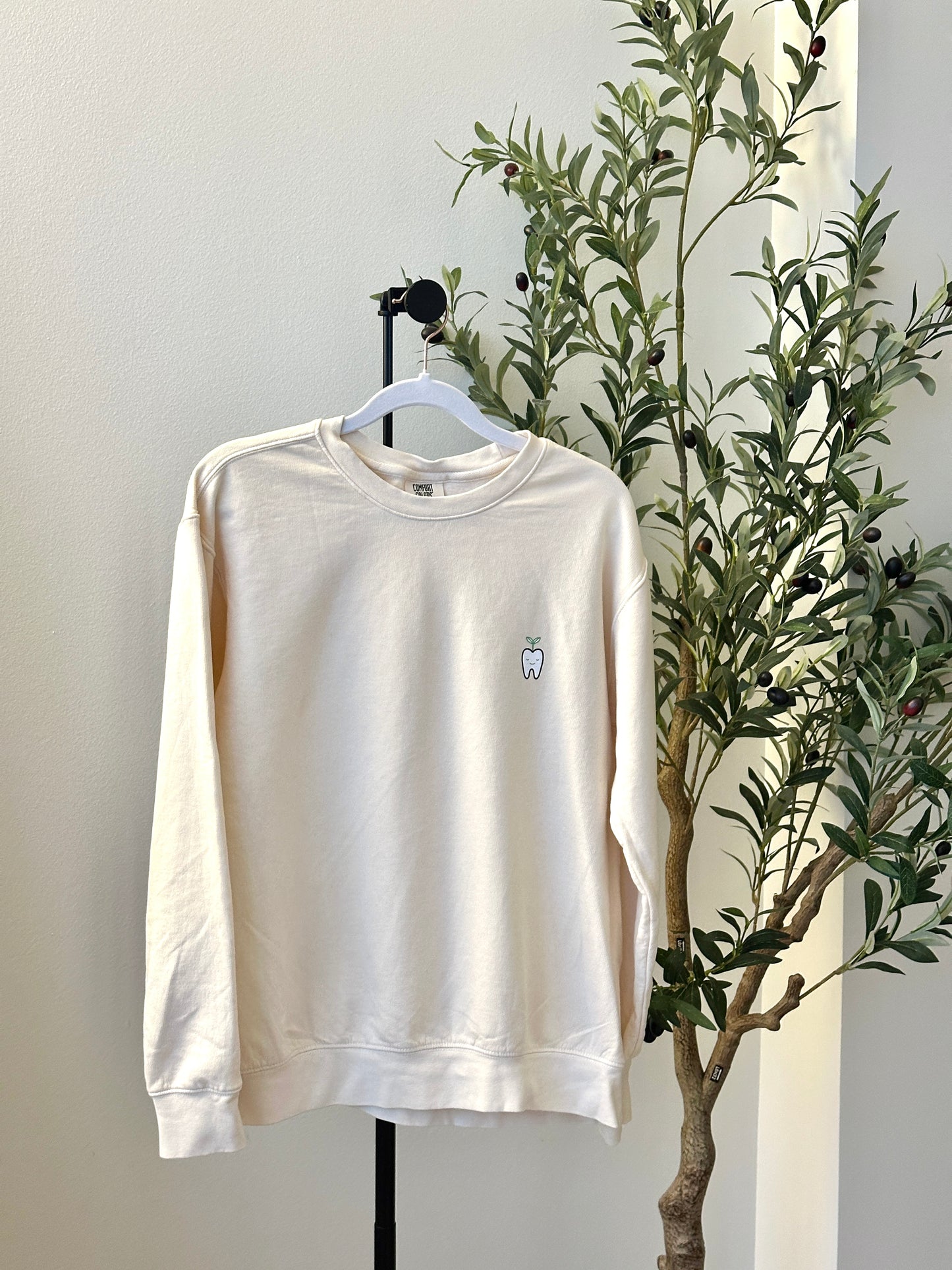 Rooting for You Lightweight Crewneck Sweater (Cream, Stone Blue, Light Gray)
