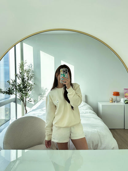 Rooting for You Lightweight Crewneck Sweater (Cream, Stone Blue, Light Gray)